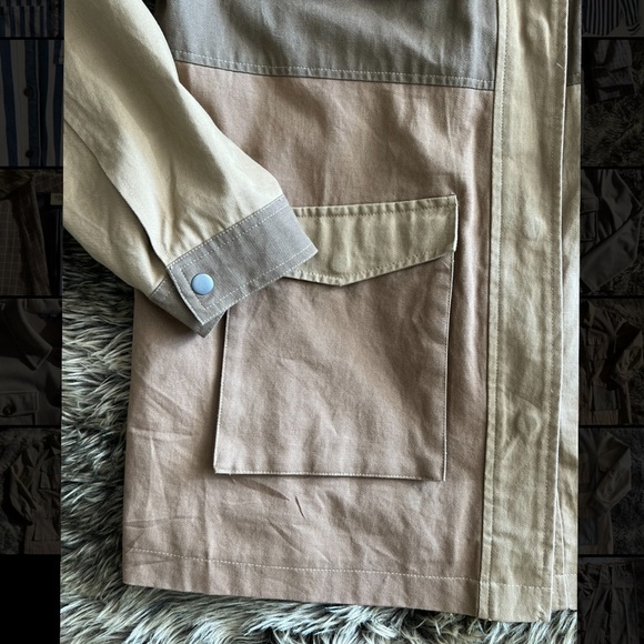 Colour block utility/military jacket - Picture 3 of 5